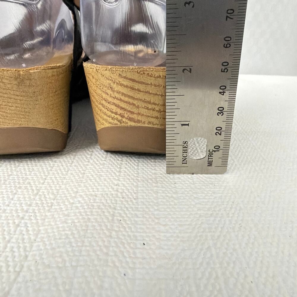 Dansko Sandals Womens Size 7 Tinley Wedge Black Leather Strappy Slingback 37 - Picture 5 of 11